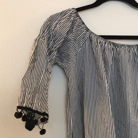 Black and white striped Pom Pom dress - Picture 3 of 3